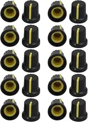 XYWHPGV 20Pcs 14.7mm x 14.5mm Plastic Potentiometer Volume Control Rotary Knob Cap Yellow(aec12 24226 7f8bd 6f2e7 2715c 7bc7c
