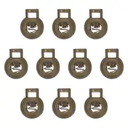 10pcs Plastic Cord Lock Single Hole Toggle Stopper, Light Olive Green