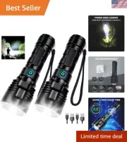 Rechargeable Flashlights 990,000 High Lumens - 2 Pack, 12 Hours Powerful LED ...