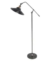 Manor 1 Light Floor Lamp in Aged Steel