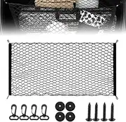 Car Boot Net, Luggage Net, Highly Elastic Luggage Net, 110 x 60 cm, Storage Net for Large SUVs, Transporters, Buses, Vans • Load Securing Single Layer - Black