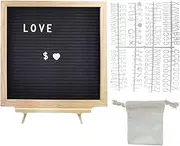 Letter Board, Wood Felt Announcement Letterboard, Changeable Rustic Message Board for School Classroom Baby Room Business Display Decoration
