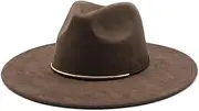 [LIDHAY] Wide Brim Fedora Hat for Men Women Big Rancher Large Felt Panama