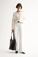 Saschia Knit Cardigan White Marle Size 10 | Elka Collective