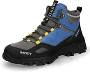 [SDEQA] Steel Toe Work Boots for Mens Industrial Construction Shoes Lightweight Comfortable Non Slip Puncture Proof Safety Sneakers