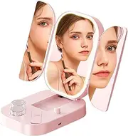 Foldable Mirrors with Lights - USB Rechargeable LED Makeup Mirrors,Bright LED Lights Portable LED Makeup Mirrors, Lighted Makeup Mirrors for Tabletop