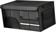 EXAOMBLE Oxford Cloth Car Storage Box Large Collapsible Trunk Organizer with Multiple Compartments Versatile Utility Storage for Suv and Truck Black Maximizes Vehicle Space