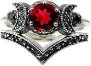 [VOLURE] Finger Joint, Ring Toe Ring,Rings,Amethyst Ring For Women Ring Jewellery Moon Moon Gifts Red Girls Rings Fun Rings for Women