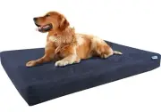 XL Ex Large Espresso Suede Pet Dog Bed Orthopedic Waterproof Memory Foam 40x35x4