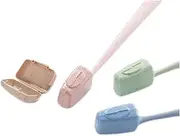 Multicolor Mini Toothbrush Head Covers, 4 Pack, Straw Portable Tooth Brush Holders for Travel, Household, Bathroom (4 Colors, One Size)