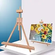 Miratuso Painting Easel, Folding Wooden Tabletop Easel Stand Holds Highest to 21" Canvas, Portable Desktop Easel Suitable for Artists, Beginners, Students