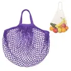 1-Pack Reusable Washable Mesh Net String Grocery Bags [Purple,Short Handle]