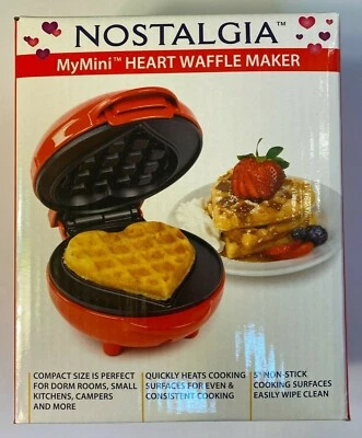 Nostalgia MyMini HEART WAFFLE MAKER RED