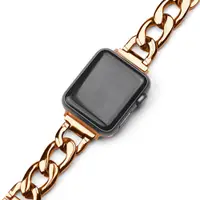 在飛比找PChome24h購物優惠-【原廠代用】Apple Watch金屬單排鍊錶帶(玫瑰金色)