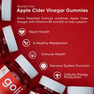 [美國 Goli] 蘋果醋軟糖 ACV Apple Cider Vinegar Gummy 全素