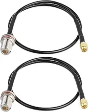 XRDS -RF SMA Male to N Female Cable 2FT, RG58 SMA Male to N Female Bulkhead Mount Cable(2PCS)
