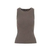 [Max Mara`S] Max Mara`S-Brown Cipro Wool And Cashmere Tank Top-Donna M STAND