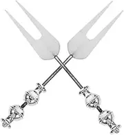 KOMBIUDA 2pcs Beaded Stainless Steel Forks for Appetizers DIY Snack Forks Elegant Design for Fruit Dessert Lightweight Kitchen Utensils for Picnics Camping