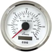 NEW OEM Wema Analogue Speedometer Gauge 0-60 Knots w/ LCD GPS 85mm 12V #110689