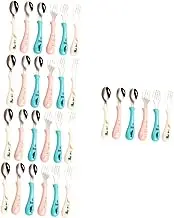 CHILDWEET 15 Sets Spoon Fork Set Toddler Tableware Comfortable for Boys and Girls Includes Supplies for