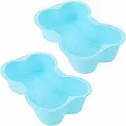 BEANPRECOY 2 Pcs Dog Bone Shaped Silicone Cake Mold - Large Baking Pan for Birthday Cakes, Muffins, Loaf Bread, Toast, Mousse