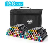 168 Colors Markers Dual Brush Pens Marker Double Tipped Round + Chisel Tips Sketch Art Drawing Markers For Artist Kids Books Card Coloring Sketching