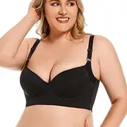 [linsgbpo] Womens Bras Everyday Comfort Full-Coverage Underwire Bra with Support Hide Back Fat Bra