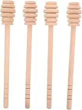 ULTECHNOVO 4pcs Wooden Honey Stick Natural Wood Honey Mixing Stirrer Long Handle Spoon for Jar Drizzling Syrup and Jam Kitchen Tools