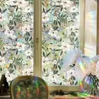 Multicolor Removable Window Film Flower Design PVC Static Cling 43 100cm
