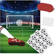 Soccer Party Games - Pin The Soccer Ball On The Goal Birthday Games for Boys Kids Soccer Themed Party Decorations Supplies Football Poster with 24pcs Soccer Ball Stickers Soccer Party Favors