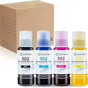 T502 Sublimation Ink Refilled Bottles Refill Compatible for ET-2400 ET-2800 ET-2803 ET-2850 ET-2720 ET-15000 ET-4760 Inkjet Printers Heat Press Transfer on Mugs,T-Shirts,Phone,Cases (Sublimation Ink)