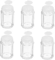 PLAFOPE 6pcs Loose Powder Bottles Flip-lid Open-hole Containers for Travel Makeup Powder Jars with Elegant Design for Glitter Foundation Diy Cosmetics