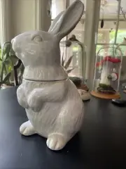 NEW Pottery Barn Bunny Cookie Jar Stoneware Easter