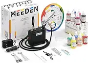 MEEDEN Multi-Purpose Airbrushing System Kit with Portable Mini Airbrush Compressor with 12 Colors × 30ml Airbrush Paint, Gravity Feed 0.5mm Airbrush with Cleaning Set for Painting, Model, Hobby, Craft