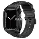 【現貨熱銷】適用於apple Watch 8 7 6 5 4 SE 44毫米45不銹鋼表扣金屬錶殼和軟TPU橡膠錶帶嘉鷹數碼