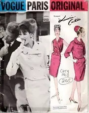 1963 Vintage VOGUE Sewing Pattern B32″ Suit & Blouse (2105) LANVIN CASTILLO