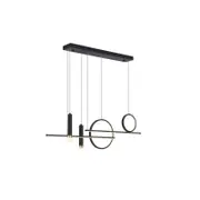 LED Chandelier linear pendant lighting, 50W Modern (Black)