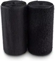 Hook and Loop Tape Black Sew On Hook and Loop Fasteners Set - 1 Yd. x 4 inch ...