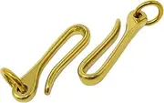 Honbay 2PCS Brass U Hook Key Rings Car keychains Belt Clips Pocket Clip Holder with Ring for Men and Women, Gold