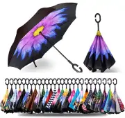 Inverted-Reverse Upside Down Umbrella,Double-Layer Reverse-Umbrella Sun Umbrella