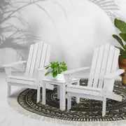 Outdoor Beach Style Lounges & Table Set (White)