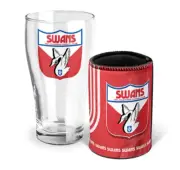 Sydney Swans Official AFL Heritage Gift Pack Glass & Can Cooler