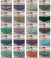 Ambesonne Tropical Design Bedskirt Elastic Wrap Around Skirt Gathered Design