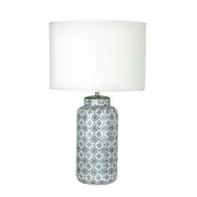 Damian Oriental Ceramic Base Table Desk Lamp White Shade