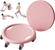 Ab Roller Wheel Multifunctional Abdominal Exercises Equipment with Knee Pads 360° Rotating Abdominal Strength Training for Home Gym, Easy to Carry(Pink)