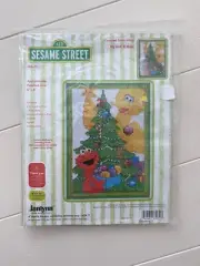 Janlynn Holiday BIG BIRD & ELMO Cross Stitch Kit #68-74 6”x8” Vintage 2000 NIP