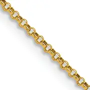 14K Yellow Gold 16 Inch 1.55mm Rolo With Lobster Clasp Pendant Chain