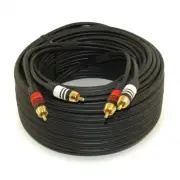 75ft 2 Wire RCA Premium Component Audio Cables 24K Gold Plated Black