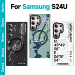 SAMSUNG BENKS 適用於三星 S24 ULTRA / S24U 磁性防震手機殼 TPU 軟框防摔減震保護趣味外