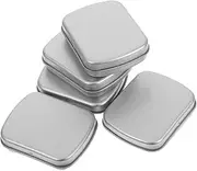 ARTIBETTER 5pcs Box Rectangular Metal Tin Box Portable Empty Storage Containers for Mints Jewelry and Crafts Stylish Flip Top Design Frosted